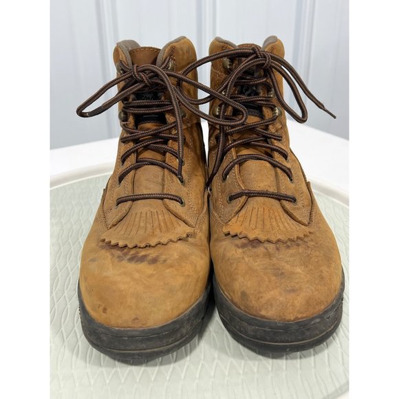 Roper Crossrider Round Toe Western Boot Mens 9 Lace Up Brown Leather Kiltie - Picture 5 of 11